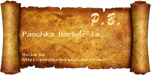 Paschka Borbála névjegykártya